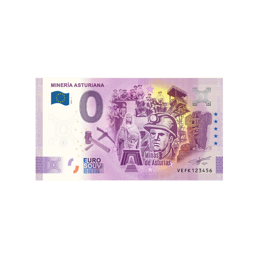 Souvenir -ticket van nul tot euro - Minería Astiana - Spanje - 2021