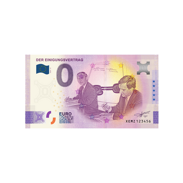 Souvenir -Ticket von null Euro - Der Einigungsvertrag - Deutschland - 2020