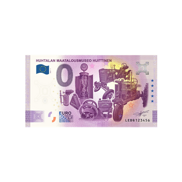 Billet souvenir de zéro euro - Huhtalan Maatalousmuseo Huittinen - Finlande - 2021