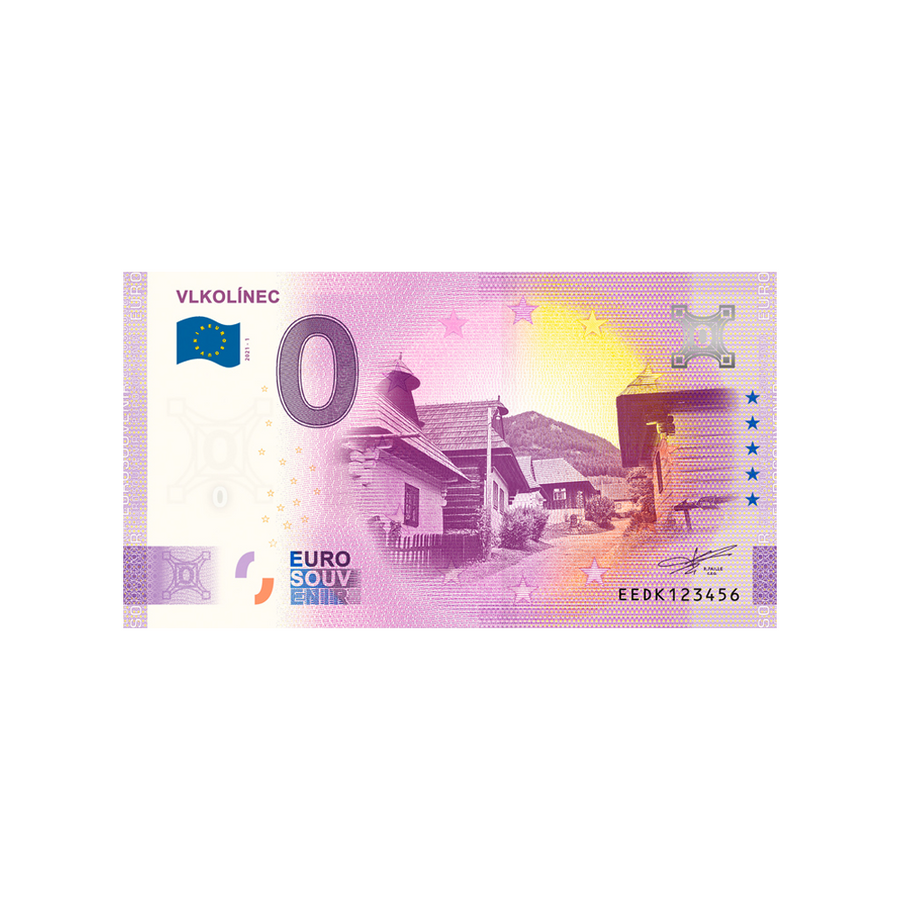 Souvenir -ticket van Zero Euro - Vlkolínec - Slowakia - 2021