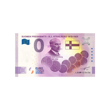 Souvenir ticket from zero Euro - Suomen Presidenti - KJ. Stahlberg 1919-1925 - Finland - 2021