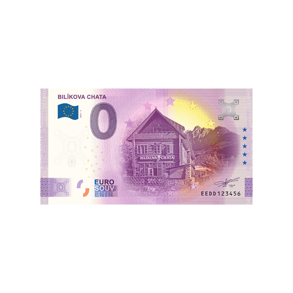 Bilhete de lembrança de zero a euro - bilíkova chata - slováquia - 2021