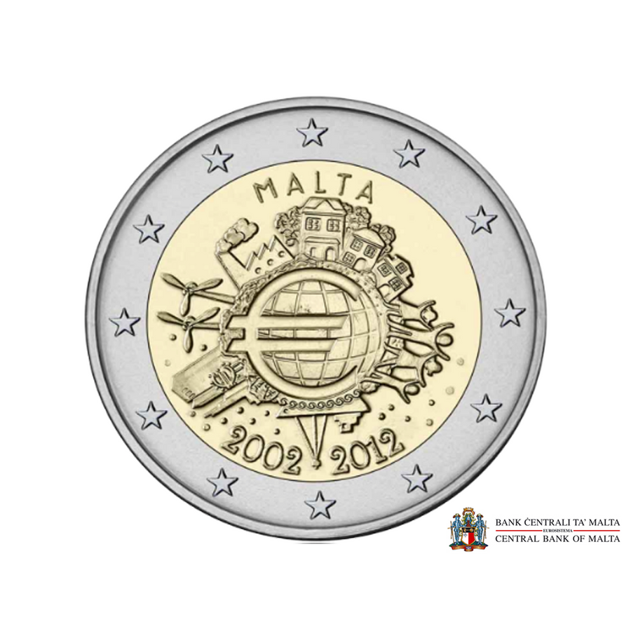 MALTA 2012 2 EURO - 10º aniversário do euro