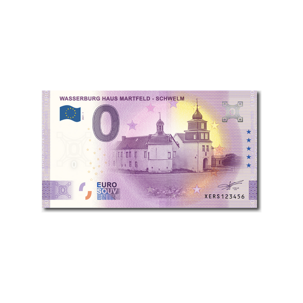 ⁣⁢Suvenírový bankovka s nulovou hodnotou - Wasserburg Haus Martfeld - Schwelm - Nemecko - 2021⁤⁣