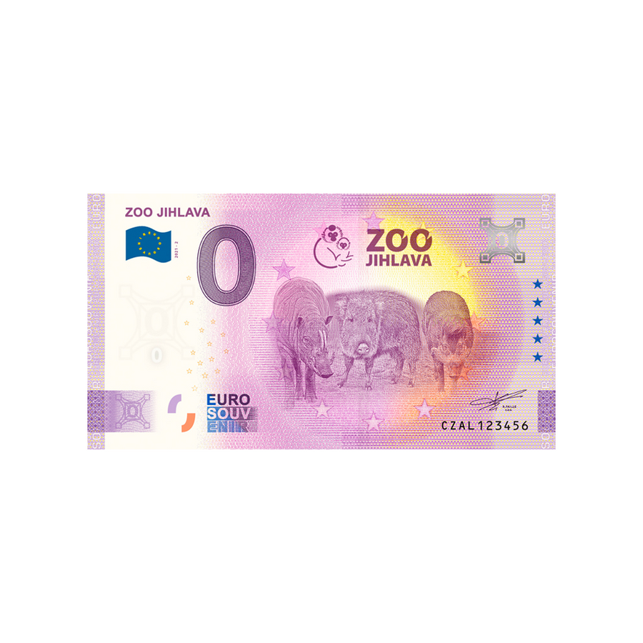 Biglietto souvenir da zero euro - zoo jihlava - tchéquie - 2021