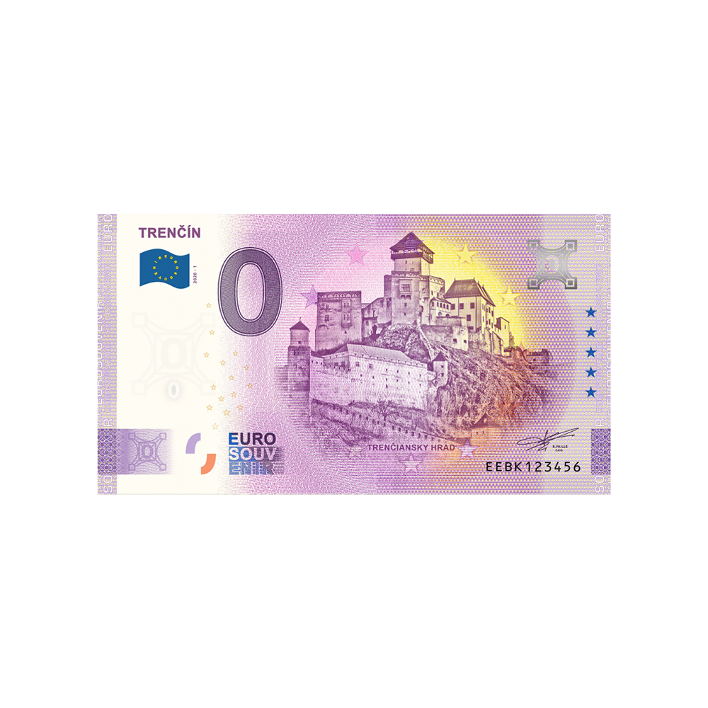 Bilhete de lembrança de zero para euro - Trencin - Eslováquia - 2020