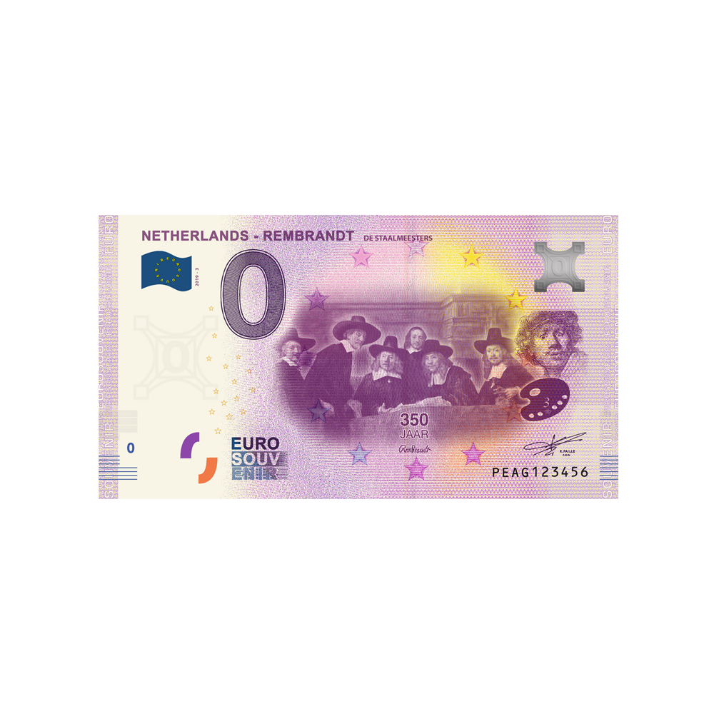 Billet souvenir de zéro euro - Netherlands - Rembrandt 3 - Pays-Bas - 2019