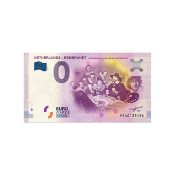 Billet souvenir de zéro euro - Netherlands - Rembrandt 5 - Pays-Bas - 2019