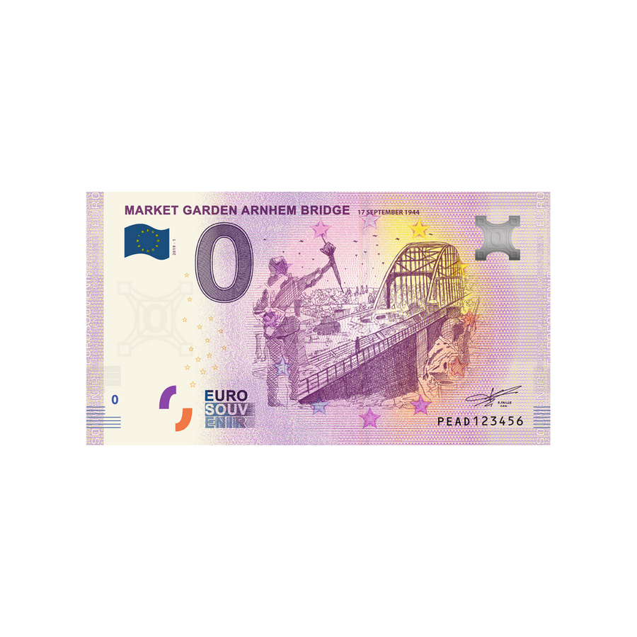 Billet souvenir de zéro euro - Market Garden Arnhen Bridge - Pays-Bas - 2019