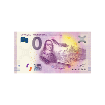 Bilhete de lembrança de zero a euro - Curaçao - Willemstad - Holanda - 2019
