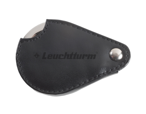 Faltbare Taschenvergrößerungsglas Lu25 mit 3X -Vergrößerung und schwarzer Ledertasche schwarz