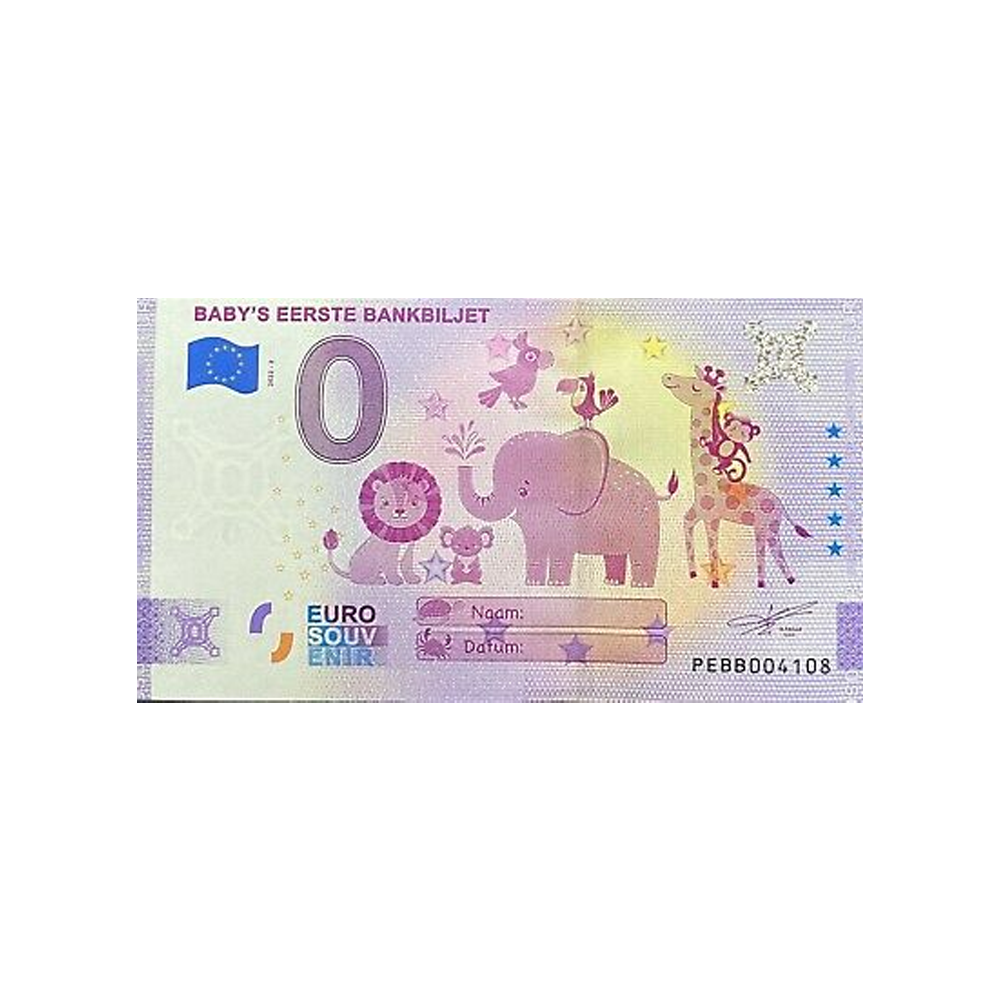 Souvenir ticket from zero to Euro - Baby's eerste Bankbiljet - Netherlands - 2022
