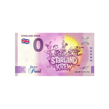 Souvenir -Ticket von Zero Euro - Starland Krew - Großbritannien - 2021