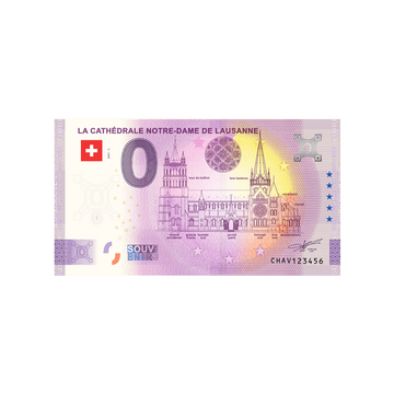 Billet souvenir de zéro euro - La Cathédrale Notre-Dame de Lausanne - Suisse - 2021