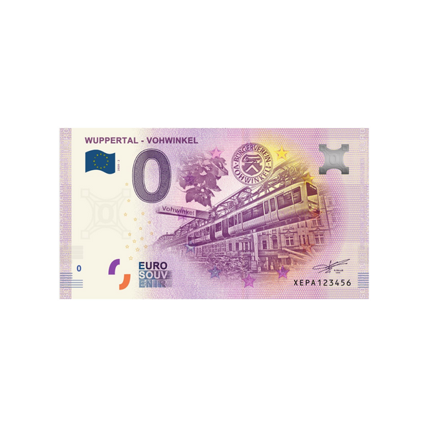 ⁣⁢Zero Euro Souvenir Banknote - Wuppertal - Vohwinkel - Germany - 2020⁤⁣