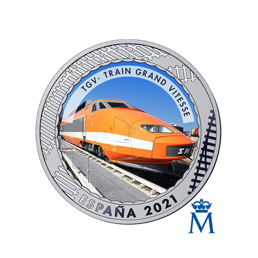 Coffret Espagne 2022 - Histoire des chemins de fer - Lot de 20 monnaies de 1,5 Euro