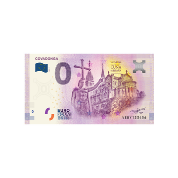 Bilhete de lembrança de zero para euro - Covadonga - Espanha - 2019