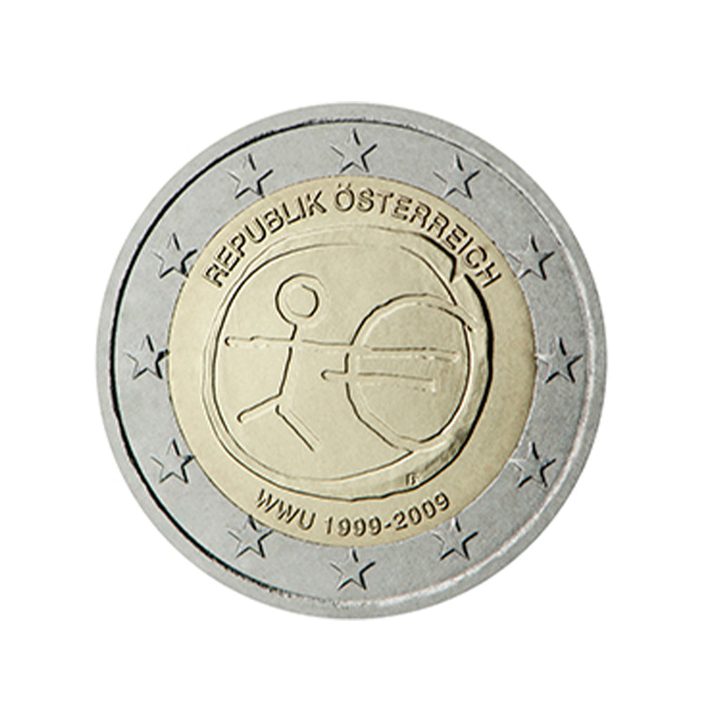 Oostenrijk 2009 - 2 euro herdenkingsmedewerkers - 10 jaar emu