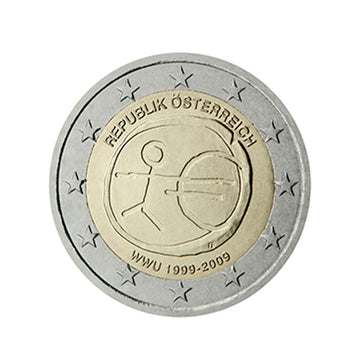 Austria 2009 - 2 Euro comemorativo - 10 anos emu