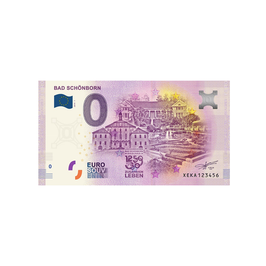 Souvenir ticket from zero to Euro - Bad Schönborn - Germany - 2019