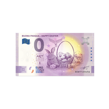 Bilhete de lembrança de zero a euro - Buona Pasqua, Feliz Páscoa - Itália - 2022