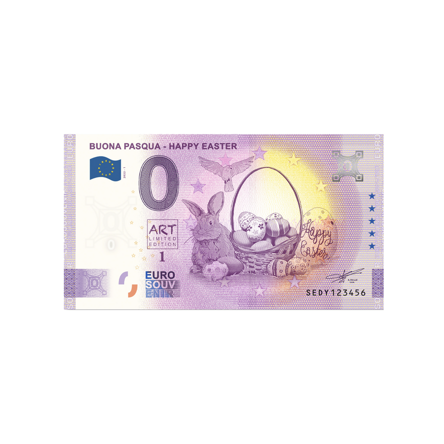 Billet souvenir de zéro euro - Buona Pasqua, Happy Easter - Italie - 2022