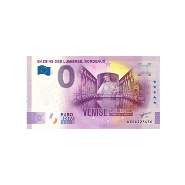 Souvenir -ticket van nul tot euro - bekkens des lumières, Bordeaux - Frankrijk - 2022