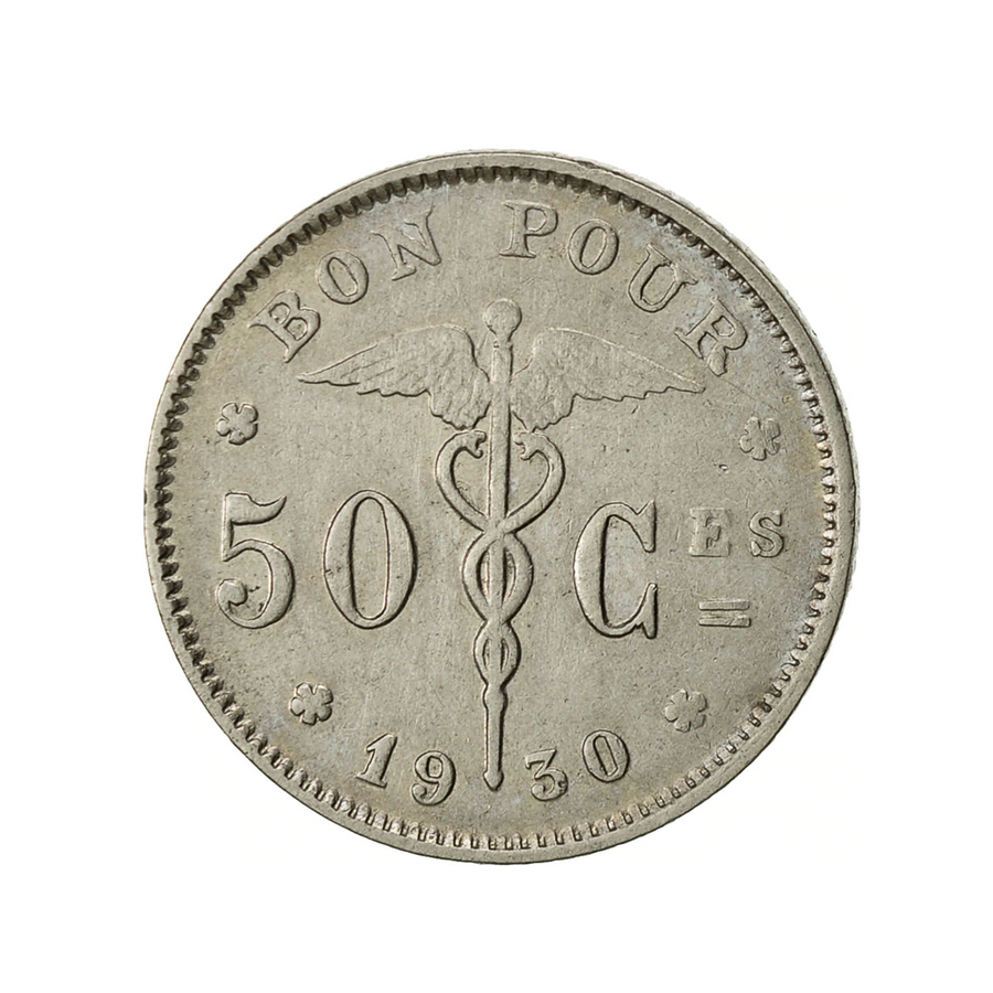 50 cents Albert I type Bonoutain Belgium 1922-1934