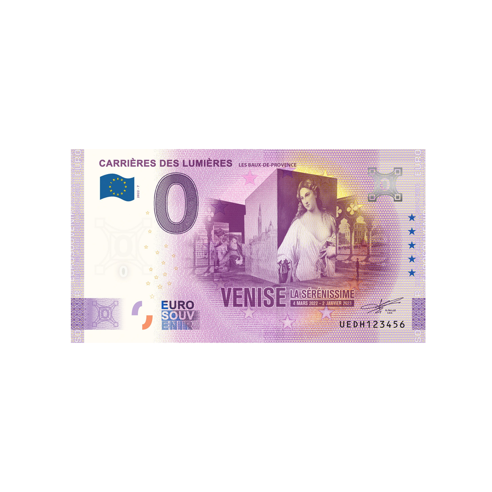 Billet souvenir de zéro euro - Carrières des Lumières - Venise - France - 2022