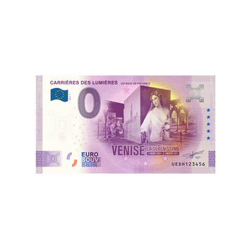Billet souvenir de zéro euro - Carrières des Lumières - Venise - France - 2022