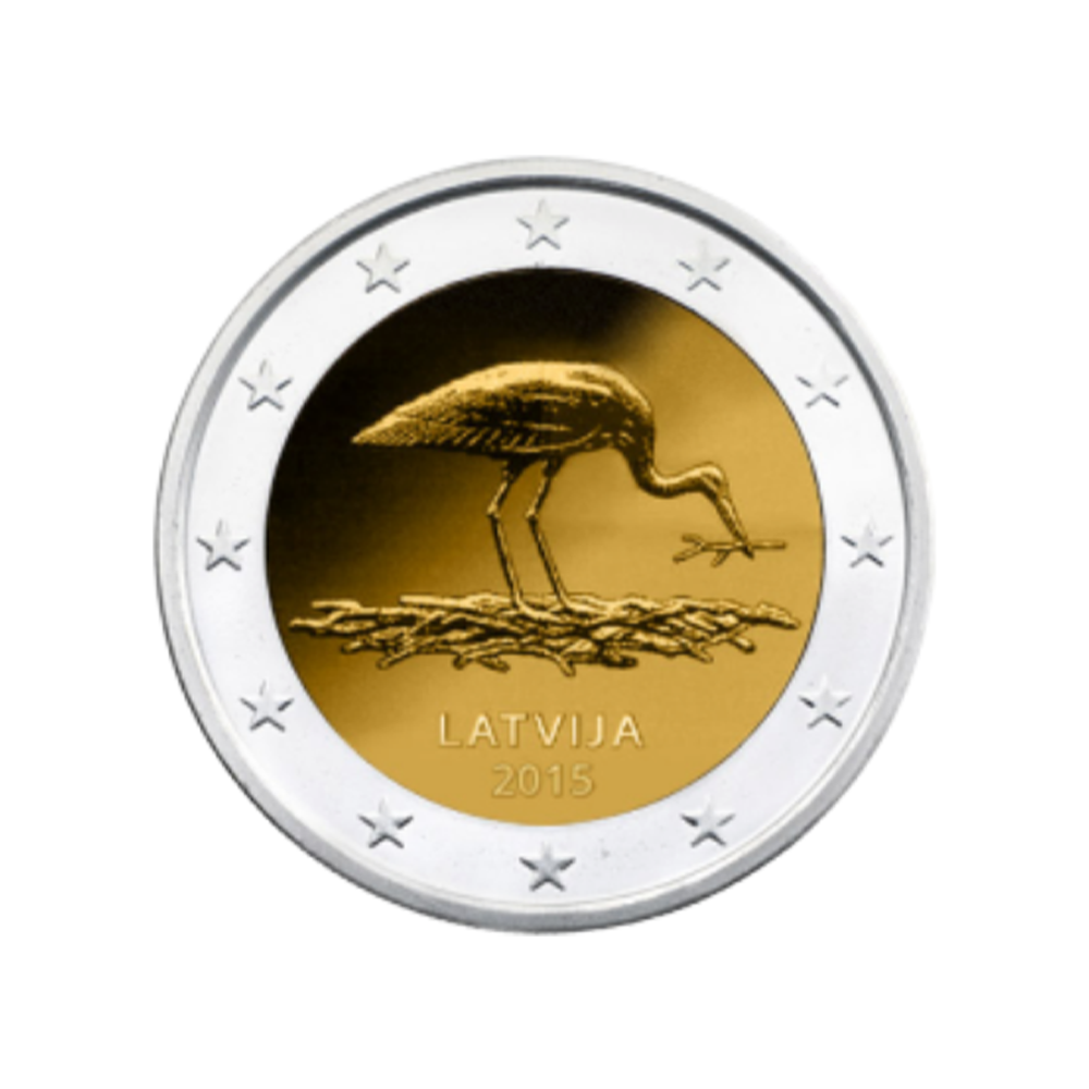 Lettonie 2015 - 2 Euro Commémorative - Cigogne