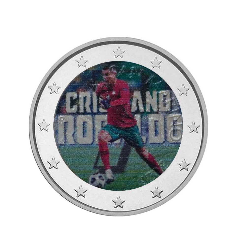 Cristiano Ronaldo - 2 Euro Commémorative - Colorisée