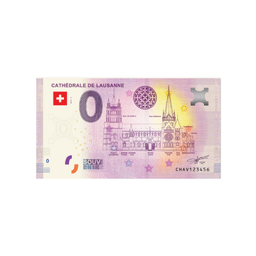 Souvenir ticket from zero euro - Lausanne cathedral - Switzerland - 2019