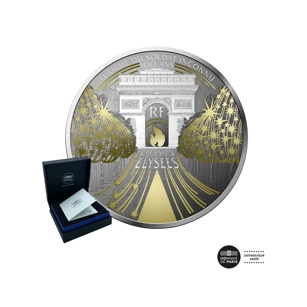 Schatten van Parijs - Champs -elysées - Valuta van 50 euro zilver - 5oz be 2020