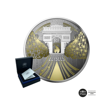 Tesouros de Paris - Champs -elysées - Moeda de 50 euros de prata - 5oz be 2020