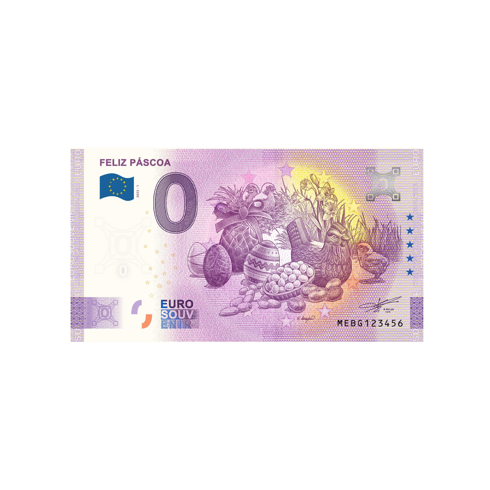 Billet souvenir de zéro euro - Feliz Pascoa - Portugal - 2022