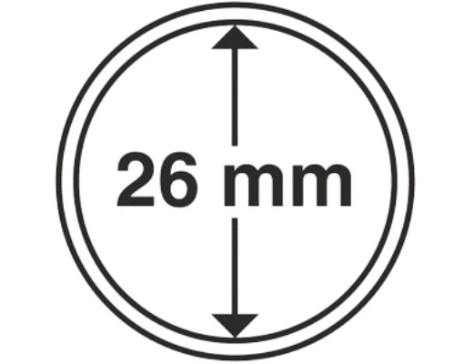 Kapseln für Währungsteile Innendurchmesser 26 mm.