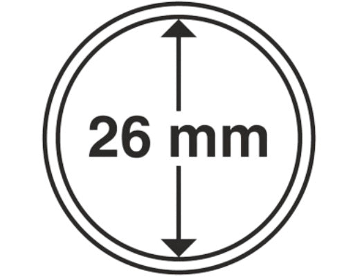 Capsule per parti di valuta Diametro interno 26 mm.