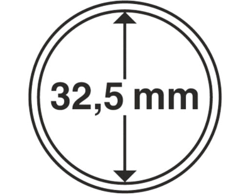 Kapseln für Währungsteile Innendurchmesser 32,5 mm.