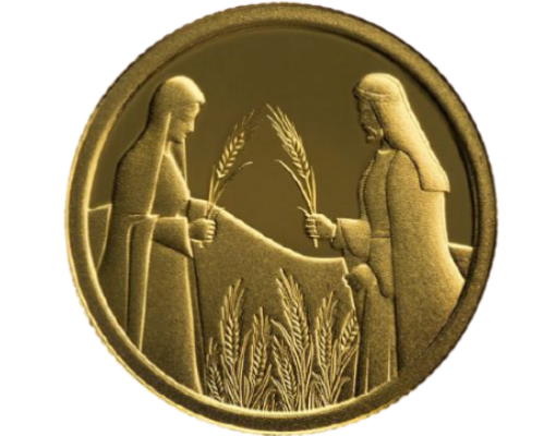 Israel Coin & Medal 2020 Bible Story Ruth in Boaz's Field più piccolo - o