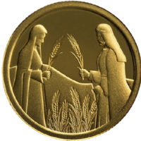 Israel Coin & Medal 2020 Bible Story Ruth in Boaz's Field più piccolo - o