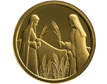 Israel Coin & Medal 2020 Bíblia Story Ruth no campo de Boaz menor - ou