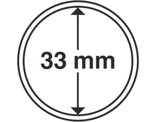 Kapseln für Währungsteile Innendurchmesser 33 mm.