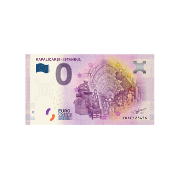 Souvenir ticket from zero euro - kapaliçarsi -isanbul - Turkey - 2019