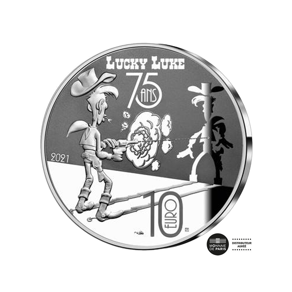 Lucky Luke - Un Cow-Boy dans le coton - Monnaie de 10€ Argent - BE 2021