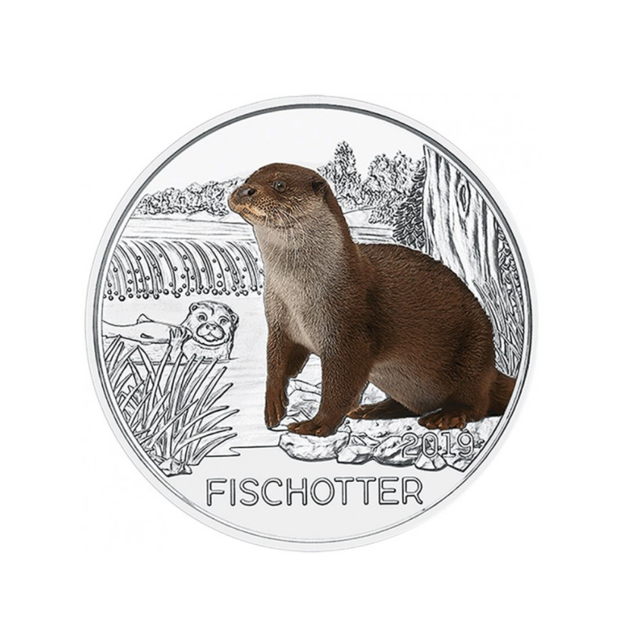 Áustria 2019 - 3 euros comemorativo - Otter - 11/12