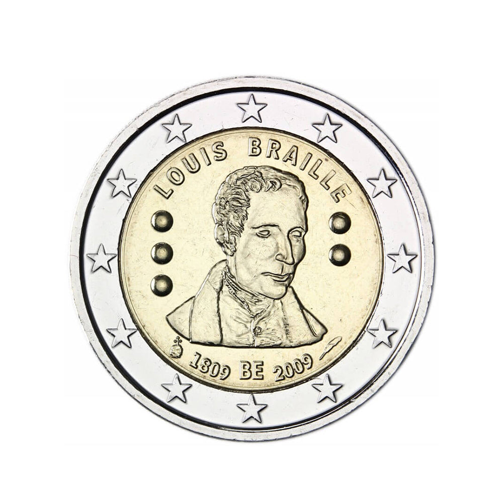 Bélgica 2009 - 2 Euro comemorativo - Louis Braille