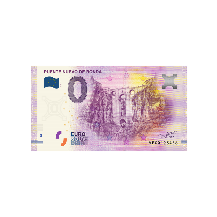 Souvenir -Ticket von Null bis Euro - Puente Nuevo de Ronda - Spanien - 2019