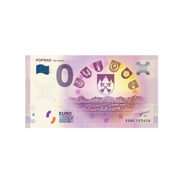 Bilhete de lembrança de zero para euro - Poprado - Eslováquia - 2019