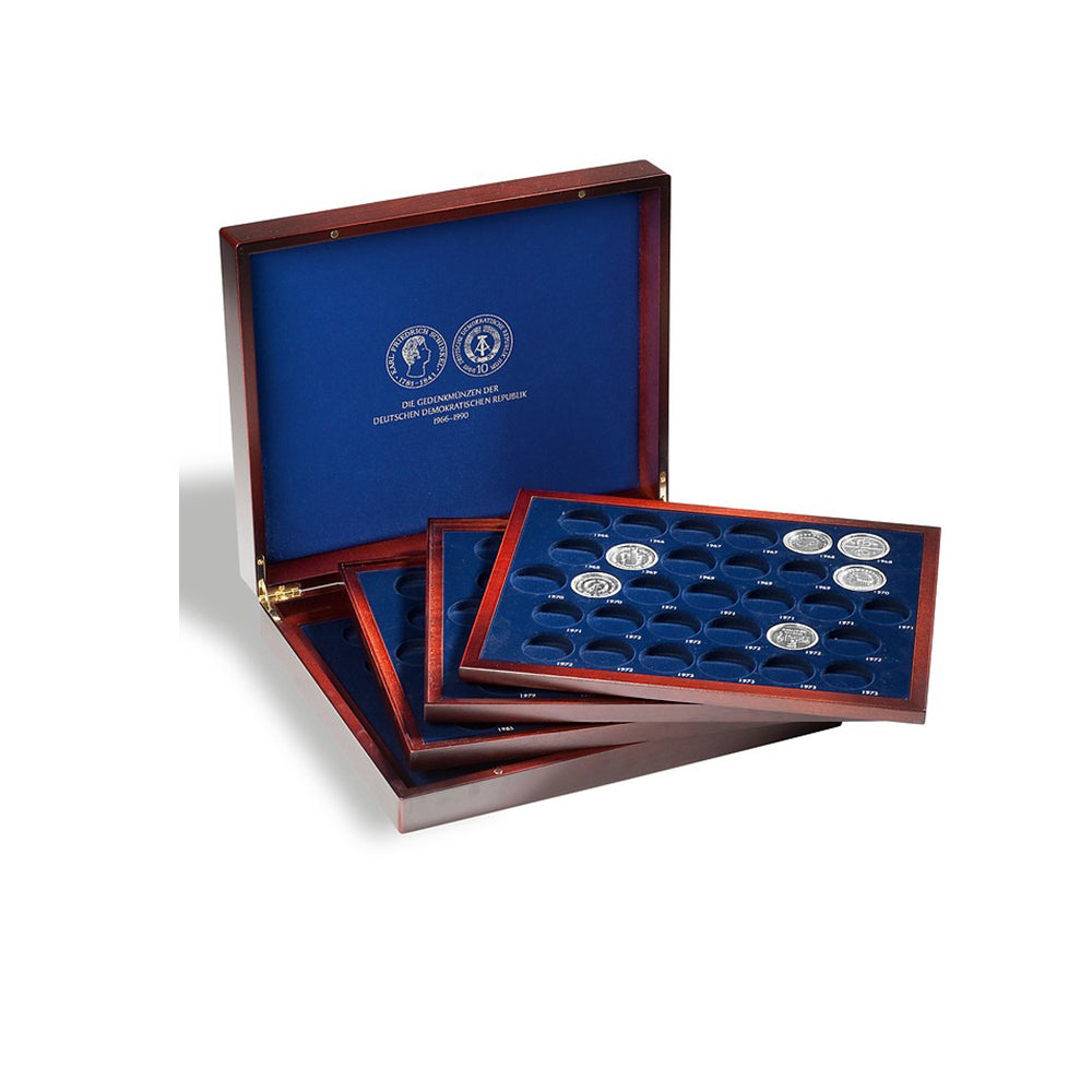 Coffret numismatique pour monnaies commémoratives de la RDA en capsule